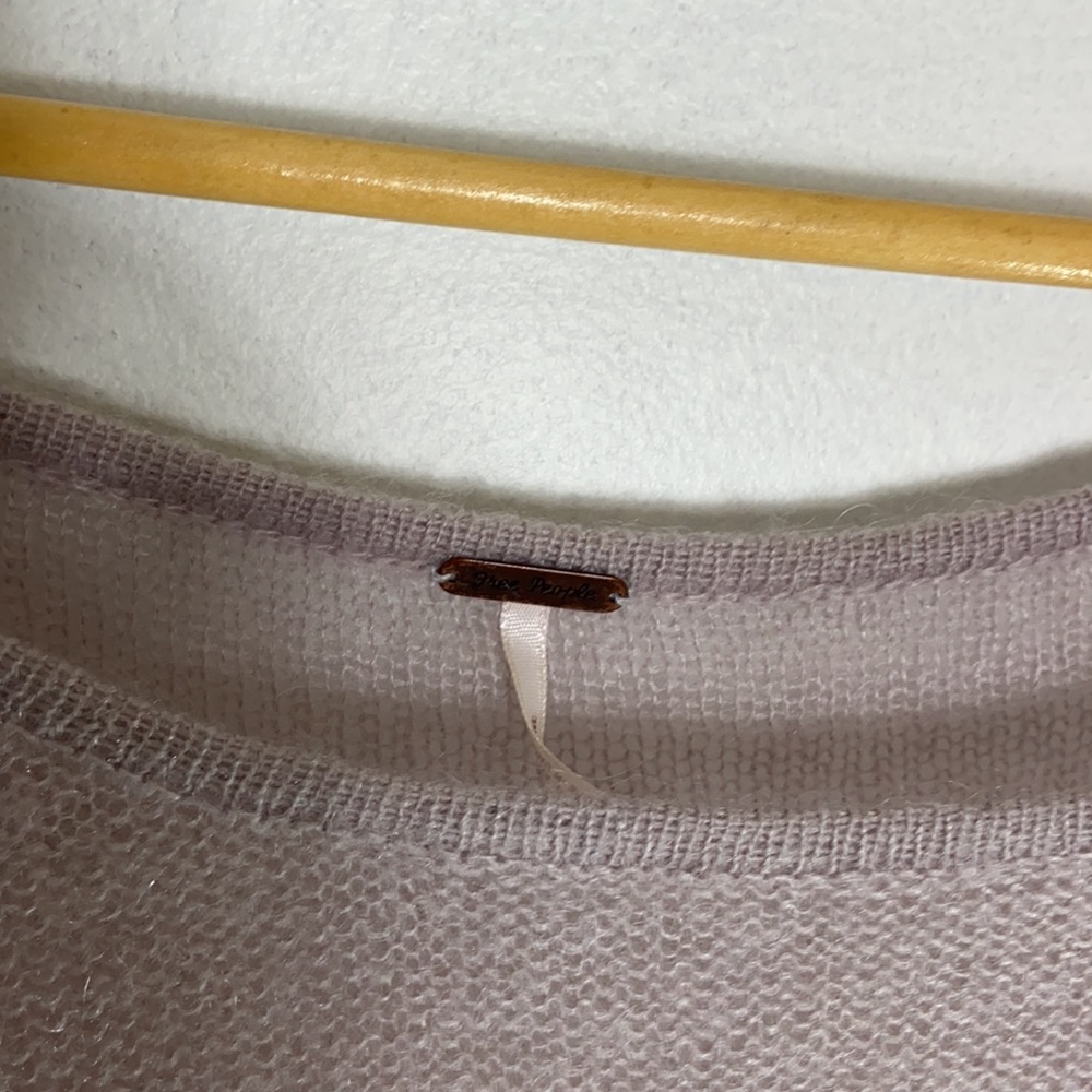 EUC Free People Lavender & Cream Stripe Baggy loose knit sweater - Picture 4 of 6